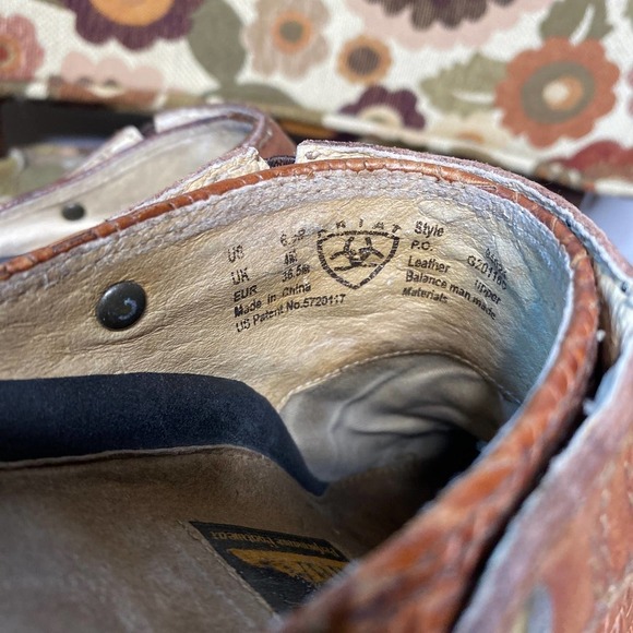 Western Slip on Brown Weaved Ariat Clogs 6 - Picture 7 of 9